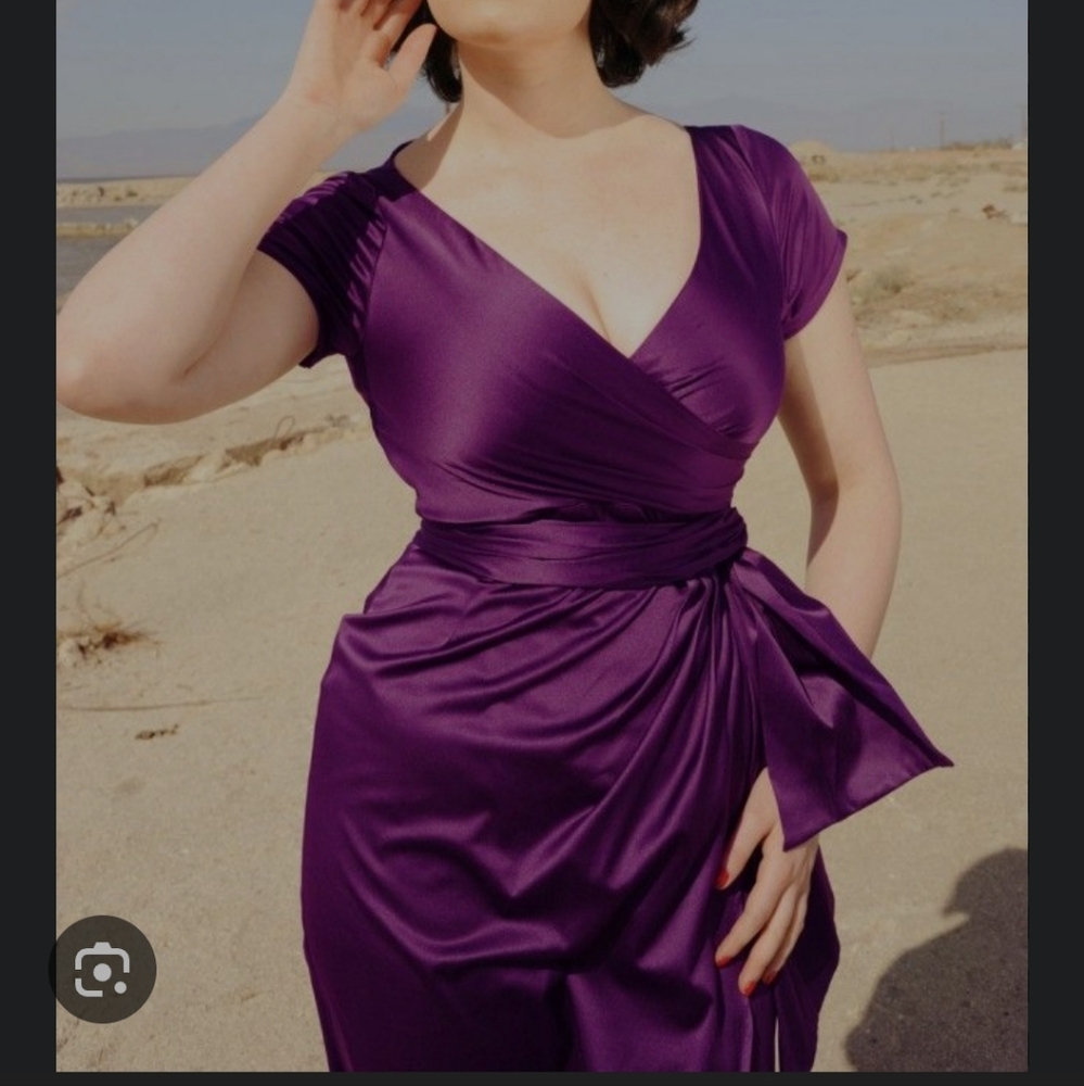 Brand new Pinup Couture satin dress in purple